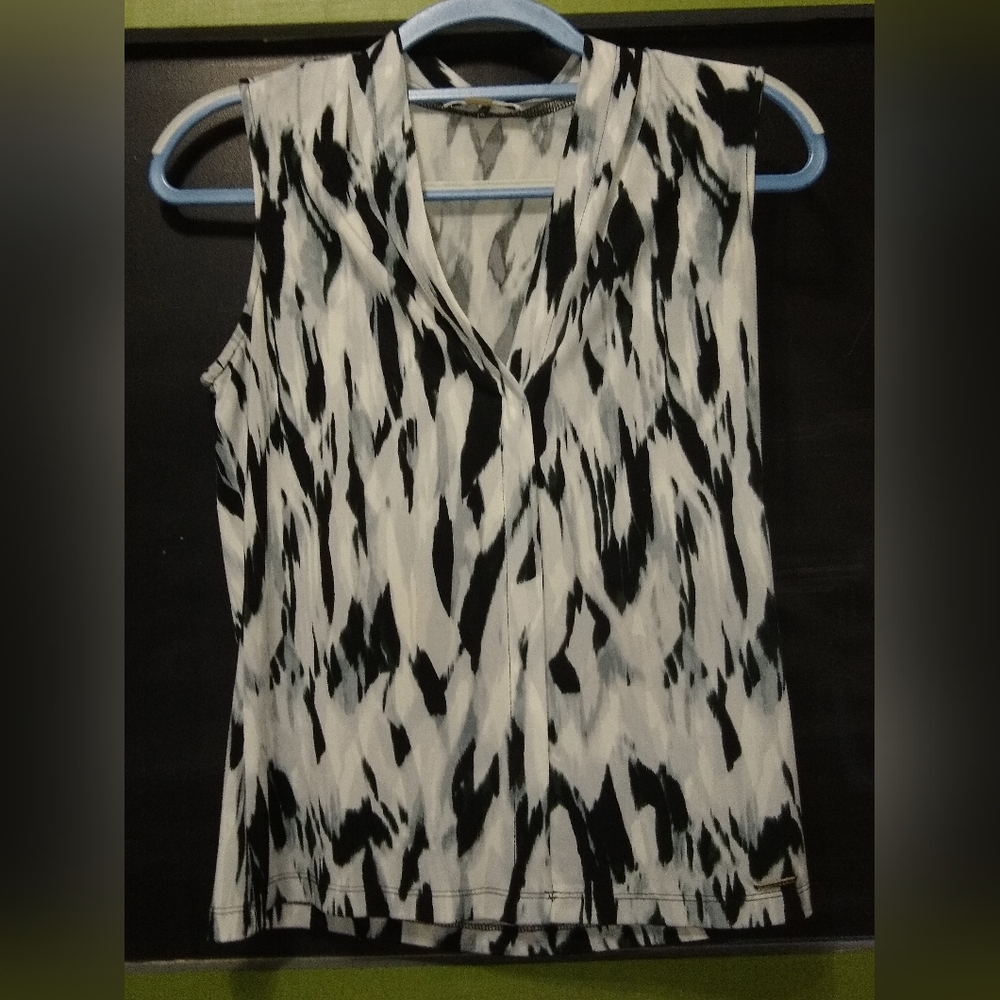 Calvin Klein Monochrome Abstract Blouse